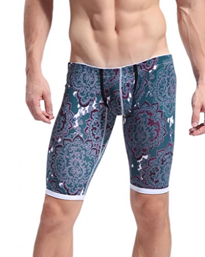 Showtime Men's Retro Deep Blue Floral Print Interval 1/2 Split Board Shorts