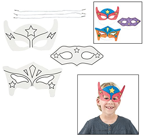 Color-Your-Own Superhero Masks (12 Pack)
