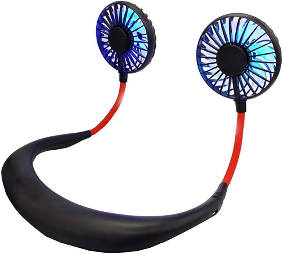 Portable Fans Home & Garden LED Portable USB Rechargeable Neckband Lazy Neck Hanging Dual