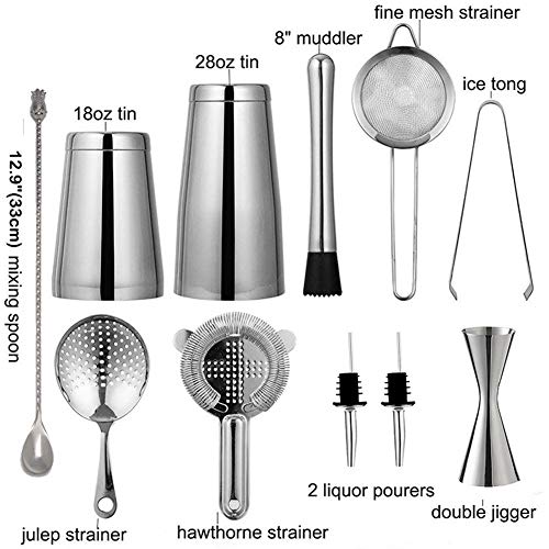 ARTFFEL Langlebiges Shaker-Bar-Set: gewichtete Shaker, Sieb-Set, Messbecher, Barlöffel, Eiszange, Ausgießer gesund… – Bild 5