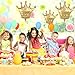 Zonon 6 Pieces Crown Balloons Golden Metallic Foil Balloons for Baby Shower Wedding Birthday Party Decorations, 2 Sizes