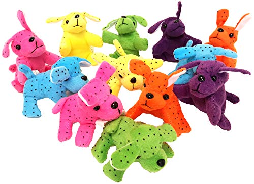 Dondor Plush Neon Dogs, Cute & Cuddly Plush Party Favors (12 Piece Pack!) By