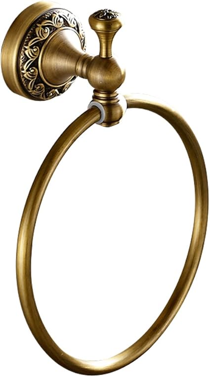 Weare Home Toallero retro de cobre sólido, toallero individual, minimalista clásico con recorte de bronce, montaje en pared, accesorio de baño, ...