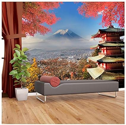 Azutura Mt Fuji Japan Wall Mural Wallpaper Available In 8 Sizes Digital Amazon Co Uk Kitchen Home