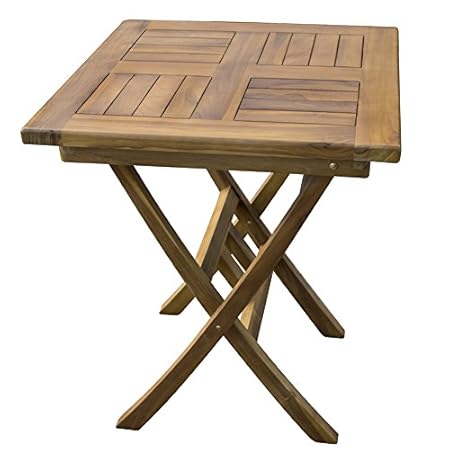 Tavolo Da Giardino Quadrato In Legno Massello Massiccio