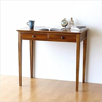 Amazon チーク デスク 机 無垢材 天然木 木製 シンプル コンパクト
