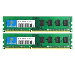 Rasalas PC3L-12800U 8GB Kit (2X 4GB) DDR3 1600 Ram 8GB PC3L 12800 DDR3 8GB 2Rx8 Udimm 1.35V CL11 RAM Geheugen voor…