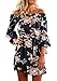 YOMISOY Women Summer Long Sleeve Off The Shoulder Floral Print Mini Party Dress