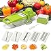 Deluxe Mandoline Slicer with Peeler-5 Interchangeable Stainless Steel Blades, Cleaning Brush, ABS Premium Plastic! Julienne Slicer, Safety Hand Guard Included-FREE Ebook-ByTallen's