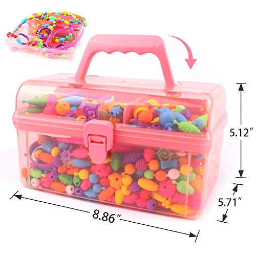 Tomons Pop Snap Beads Set - 530Pcs+ Creative DIY Toy Pop Beads Jewelry Making Kit for Rings, Bracelets, Necklaces Arts and Crafts Educational Beads for Girls, Toddlers, Kid