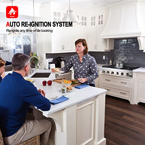 36 Inch Gas Cooktop 6 Burners, GASLAND Chef Pro RT3606 Professional