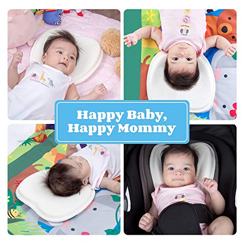 Premium Memory Foam Baby Pillow 2 Covers & Sleep Guide eBook Prevent Flat Head Syndrome
