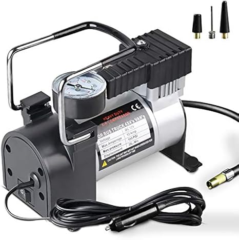 Amazon Apsung 車用空気入れ コンプレッサー 電動ポンプ 車載 携帯便利 小型 空気漏れ対策 高速 タイヤの空気入れ Dc12v 150psi 3種類の変換ノズル 浮き輪 風船 自転車 バイク ボール ベビーバス兼用 Diy 工具 ガーデン