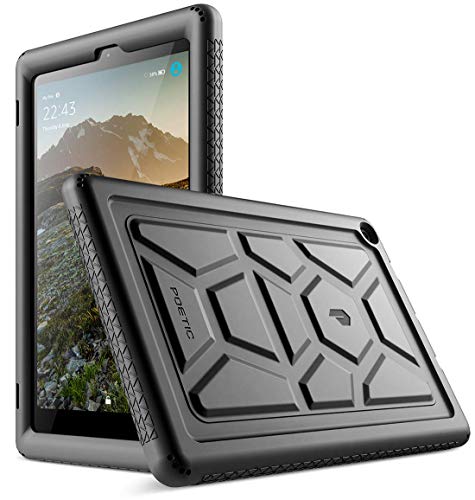 Poetic All-New Fire HD 10 Tablet Case (7th Gen 2017 and 9th Gen 2019 Release), Heavy Duty Kids Friendly Silicone Protective Cover, TurtleSkin Series, for Amazon Fire HD 10.1 Inch Tablet, Black