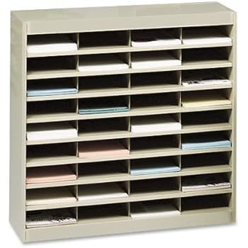 Safco Products E-Z Stor Literature Organizer, 36 Compartment 9221TSR, Tropic Sand Powder Coat Finish, Commercial-Grade Steel Construction, Eco-Friendly