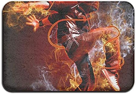 Klotr Bathroom Mat/Rug, Non-Slip Stain Fade Resistant Door Mat Red Hip Hop Dance Living Dining Room Rug 23.6 X 15.7 Inch