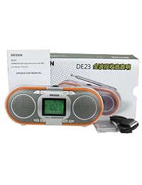 Degen de23 3 in 1 AM FM Onda Corta Radio recargable con altavoces duales, reproductor de mp3 y altavoz portátil con Micro SD TF lector de tarjetas integrado
