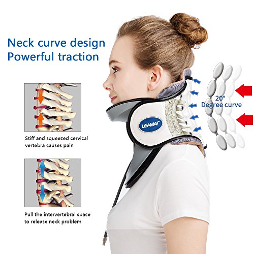 LEAMAI Newest Cervical Neck Traction Device Adjustable Inflatable