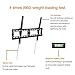 Loctek Super Slim T7M Low Profile Tilt TV Wall Mount Bracket 165 lbs Loading Capacity Max VESA 600 x 400 for 32-65 inch LCD LED Plasma TVs