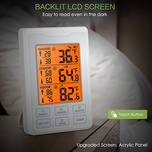 [New Version] KeeKit Refrigerator Thermometer, Digital Freezer