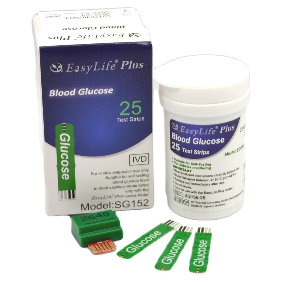 Easy Life Plus Blood Glucose Test Strips 25 Strip Pack (1 x 25 Test Strips)