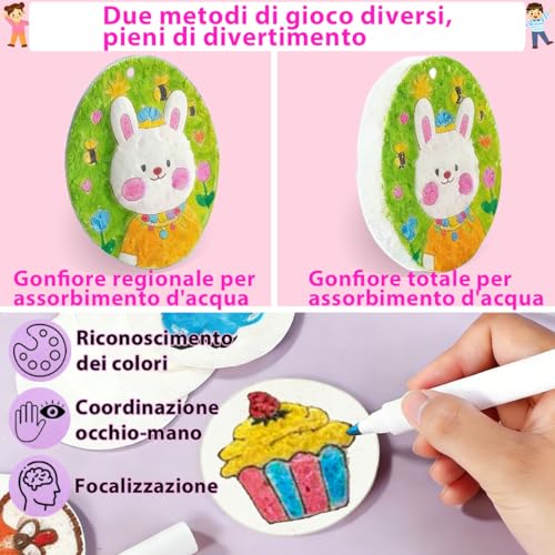 Magic Puffy Paint, 64 Pieces Fluffy Kit, 40 Sheets of Paper Paint with Foam Texture, 12 Coloured Pens, Magic Painting Textures, Birthday and Party Gifts Creative Magic Painting for Children