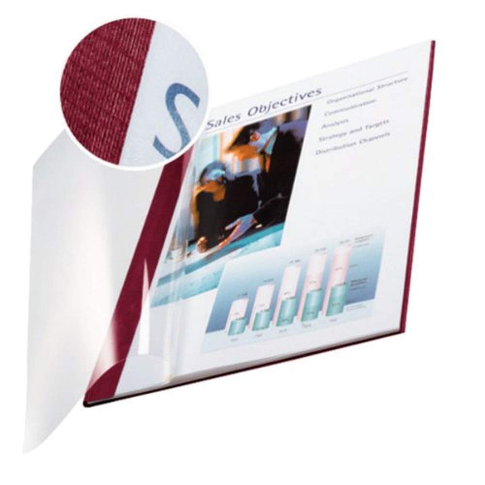 Leitz impressBIND Soft Covers, 14.0 mm Spine, Bordeaux, Pack of 10