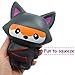 Jumbo Squishies FLY2SKY Ninja Squishies Slow Rising Kawaii Animals Fox/ Panda Squishies Stress Relief Squeeze Squishies Toys for Kids/ Adults