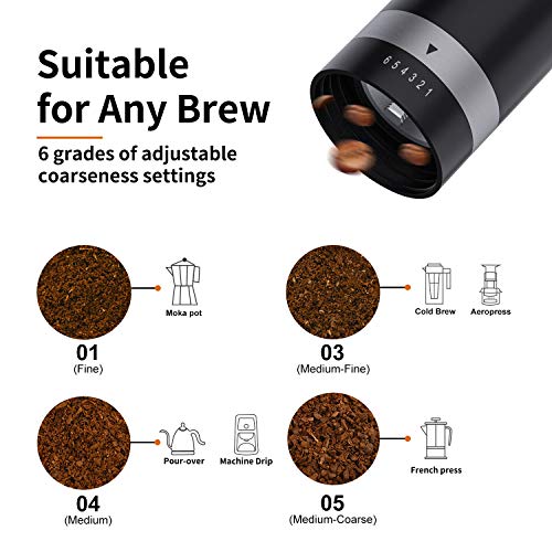 Manual Coffee Grinder with adjustable Coarse Setting, Premium Stainless