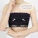 Tinksky 3pcs Women's Floral Lace Stretchy Strapless See Through Bandeau Tube Top with Bra - Size M.