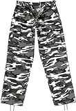 Camouflage Military BDU Pants, Army Cargo Fatigues (City Camouflage, Size Large)
