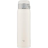 Zojirushi SM-SF48-WM Water Bottle, Direct Drinking [One-touch Open] Stainless Steel Mug, 16.9 fl oz (480 ml), Pale White