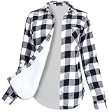 Ladies' Code Women's Winter Flannel Plaid Button Down Top with Sherpa Fleece Lining