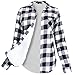 Ladies' Code Women's Winter Flannel Plaid Button Down Top with Sherpa Fleece Lining