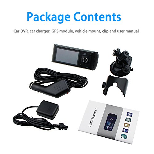 Awolf Dual Lens Dash Cam,2.7" Car DVR Vehicle Camera Video Recorder Car Camera with GPS Module G-Sensor - Thumbnail 6