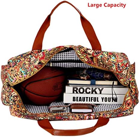 BAOSHA HB-32 Canvas Travel Duffel Bag Weekender Overnight Bag Carry on Oversized for Ladies Women (Colour) 5 BAOSHA HB-32 Canvas Travel Duffel Bag Weekender Overnight Bag Carry on Oversized for Ladies Women (Colour)