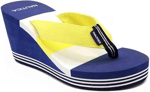 nautica wedge flip flops
