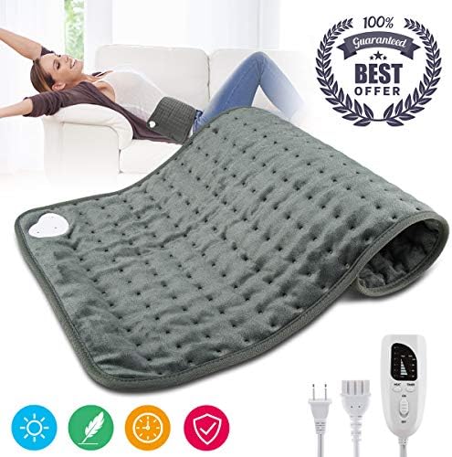 Heating Pad,Electric Heating Pad 12"x24" Large Heating Pads for Back Pain Auto Shut Off Heat Pad Moist Heating Pad with Timer,6 Temperature Settings Heated Pad for Neck,Shoulder,Elbow,Machine Washable