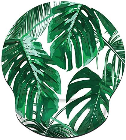 Galdas Mouse Pad with Wrist Support Ergonomic Mousepad Comfortable Non-Slip Rubber Base Mouse Pads for Computers Laptop Desktop (Tropical Leaf)