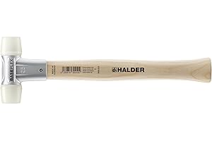 Halder 3908.025 Baseplex .5 lb. Mallet with Nylon Inserts on Both Sides, Zinc Die Cast Housing, and Wood Handle