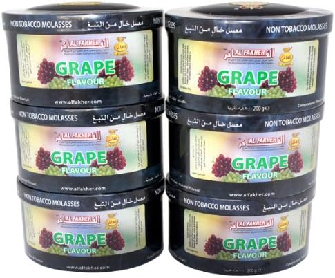 Al Fakher 6 X 200g Grape Flavored Package Herbal Shisha Non Tobacco Molasses Amazon Co Uk Kitchen Home