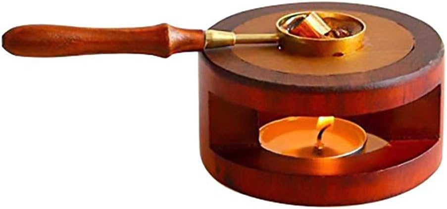 DIYARTS Wax Seal Warmer Wooden Handle Melting Spoon Kit Sealing Wax Furnace Tool for Wedding Wax Envelope Seal Stamp