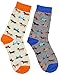 Carahere Women Girl Cute Cartoon Animal Pattern Socks Novelty Fun Cotton Crew Socks Blue/Orange