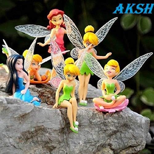 AKSH Kid's6 Pcs Fairy Princess Doll Action Figures for Girls (Multicolour)