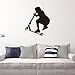 DNVEN Scooter Vinyl Wall Decals Sports Series Scooter Boy Silhouette Poster for Teens Boys Room Decor Playroom Sports Themed Wall Stickers 23 inches x 23 inches