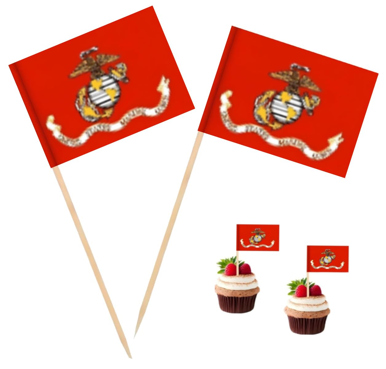 Photo 1 of 100 Pcs American Toothpick Flags, Cocktail Picks Mini Stick Cupcake Toppers Country Picks Party Decoration Celebration Cocktail Food Bar Cake Flags ?