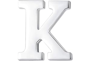 HONEY BEAR Initial Alphabet Letter Lapel Pins Collar Badge Brooches for Mens/Womens Shirt Dress Decoration Silver