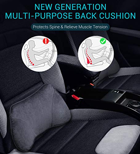 Lumbar Support Cushion, with Innovative 3D Polymer, Breathable,Washable,Ergonomic Lumbar Support Pillow for Lower Back Pain Relief- Ideal for Car Travel Backrest Sofa Wheelchair