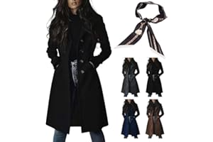 Women's Suede Trench Coat Women Faux Suede Midi Jacket Single Breasted Lapel Overcoat Casual Long Coat for Women