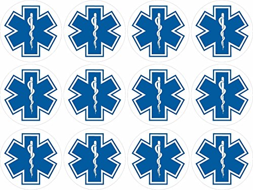 LPF USA12-1" Star of Life EMS Emergency Response Stickers